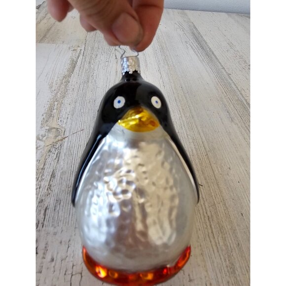 Vintage inge glas penguin animal ornament Xmas tree roly poly - Picture 1 of 7